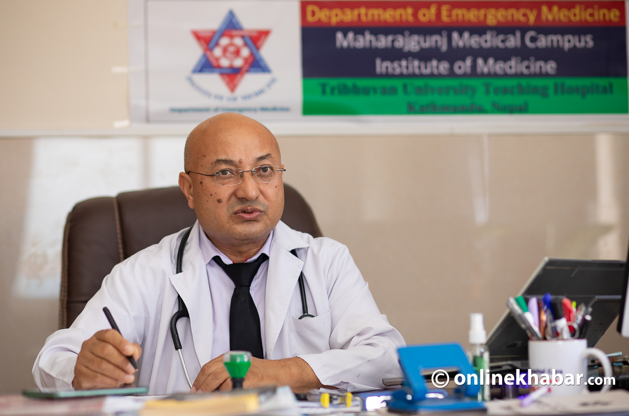 Dr Ramesh Maharjan, the head of the TUTH emergency room