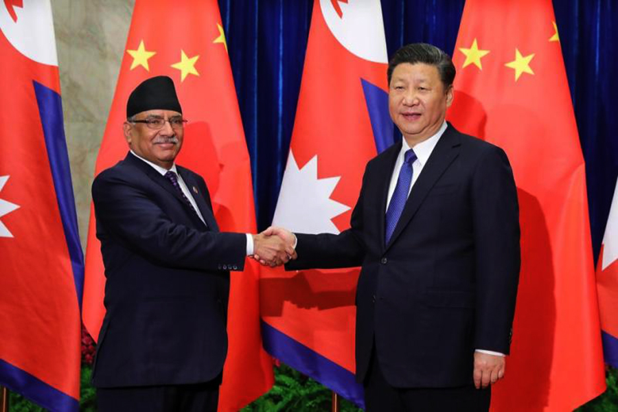 Pushpa Kamal Dahal and Xi Jinping