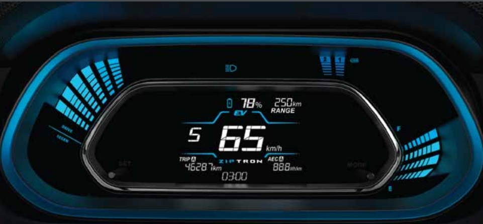 Tata Tiago EV digital instrument cluster. Photo: Tata Motors Nepal