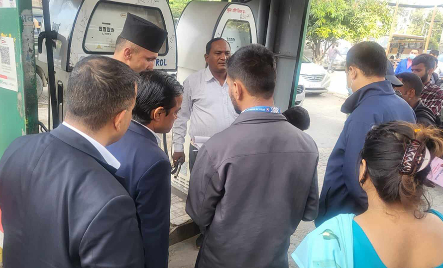 Monitoring team seals petrol pump in Kathmandu over fuel quantity irregularities
