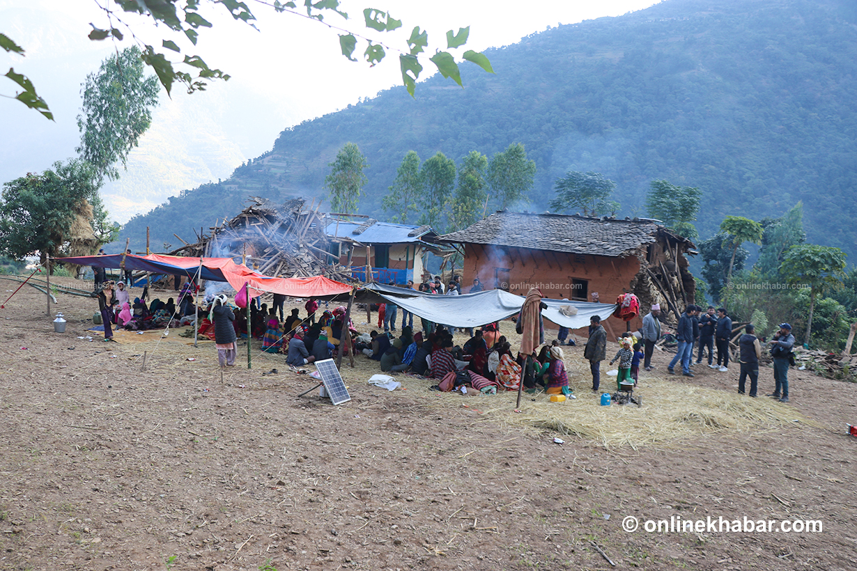 People of Chiuri village in the aftermath of the earthquake