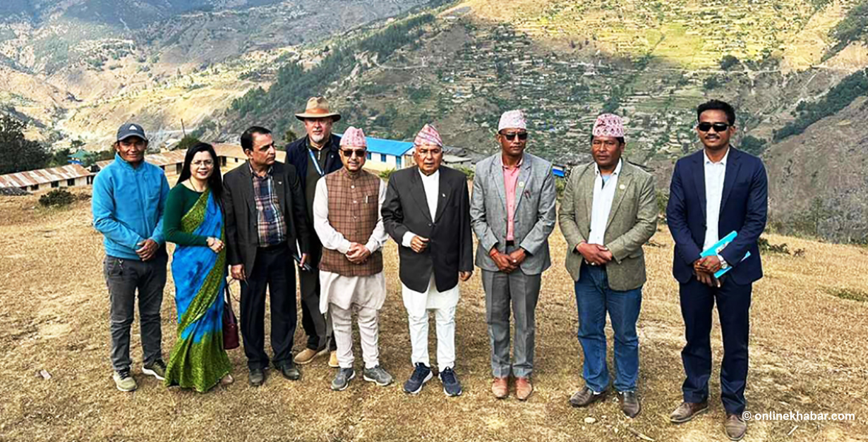 President Ram Chandra Paudel at Ramidanda, Jajarkot.