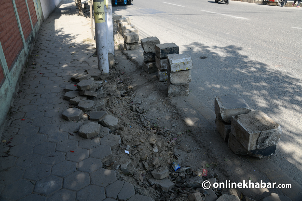 Controversy over missing road tiles puts Kathmandu and Department of Roads under scrutiny