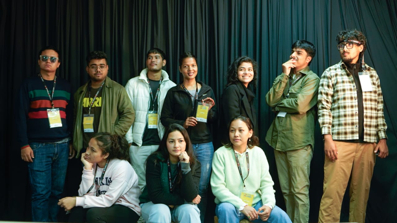 Ten participants of short film screenwriting workshop, Know Pages, Know Screen. Photo: Kathmandu University