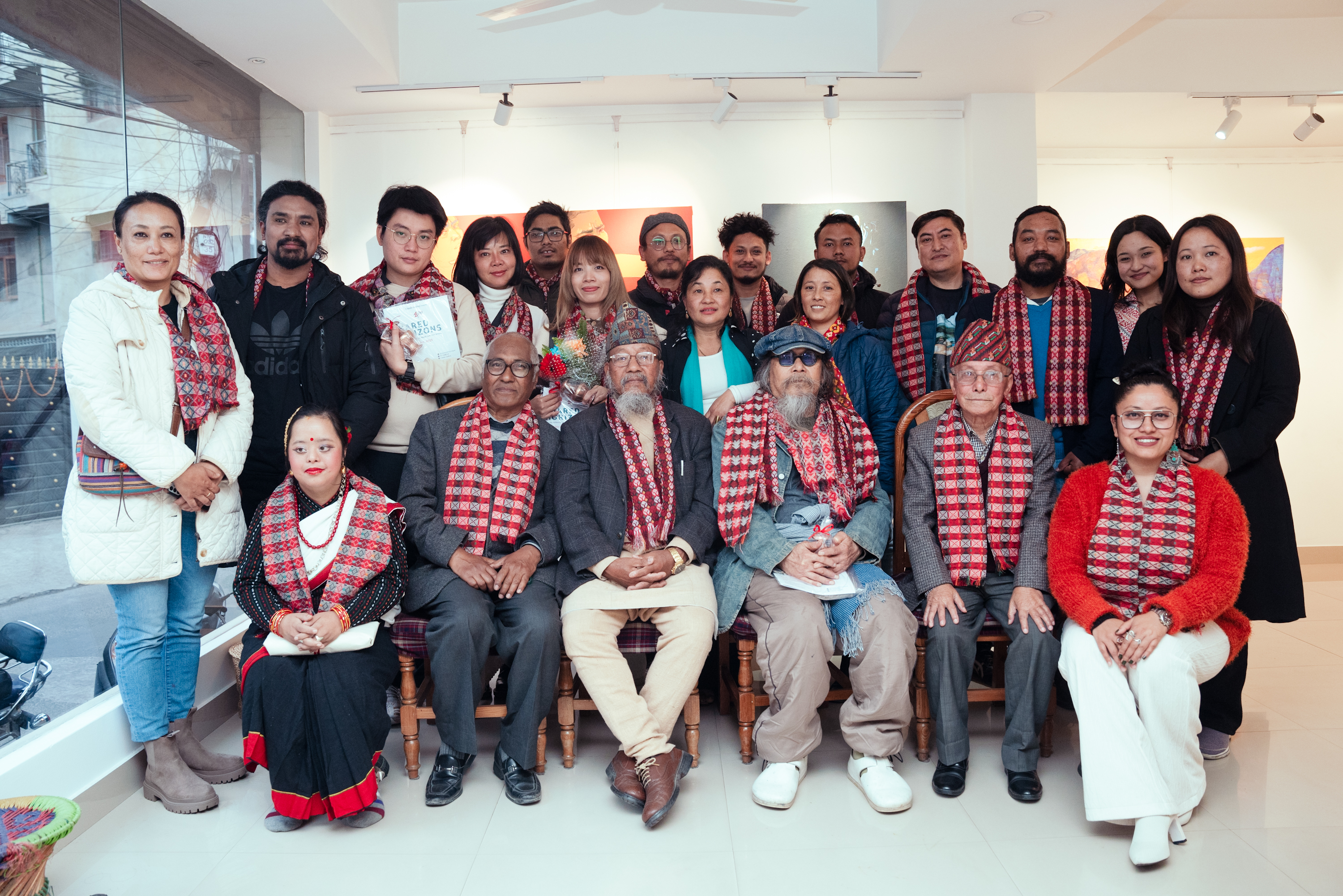 Artists and guests at opening ceremony of  the exhibition Shared Horizon at Classic Gallery, Lalitpur. 