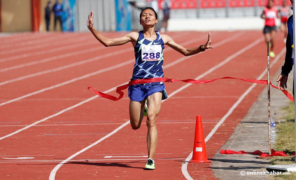 Santoshi Shrestha wins gold on marathon debut
