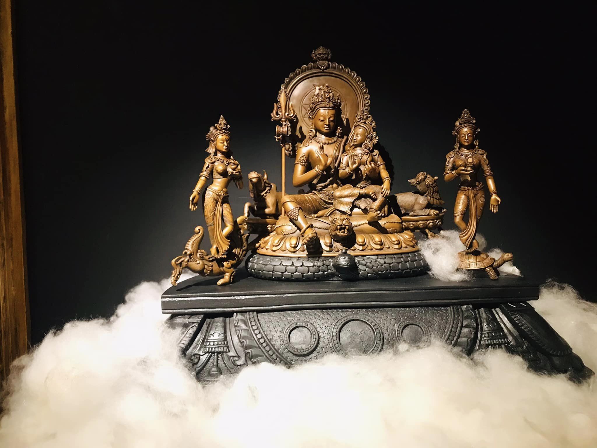 Metal statute titled Uma Maheshvar by artist Anil Shakya at Kathmandu Art Biennale, MONA, Thamel, Kathmandu. Photo: Krishna Gopal Shrestha