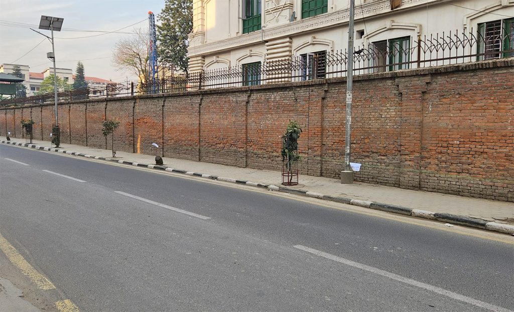 Pavement access restricted at Singhadarbar area for pedestrians