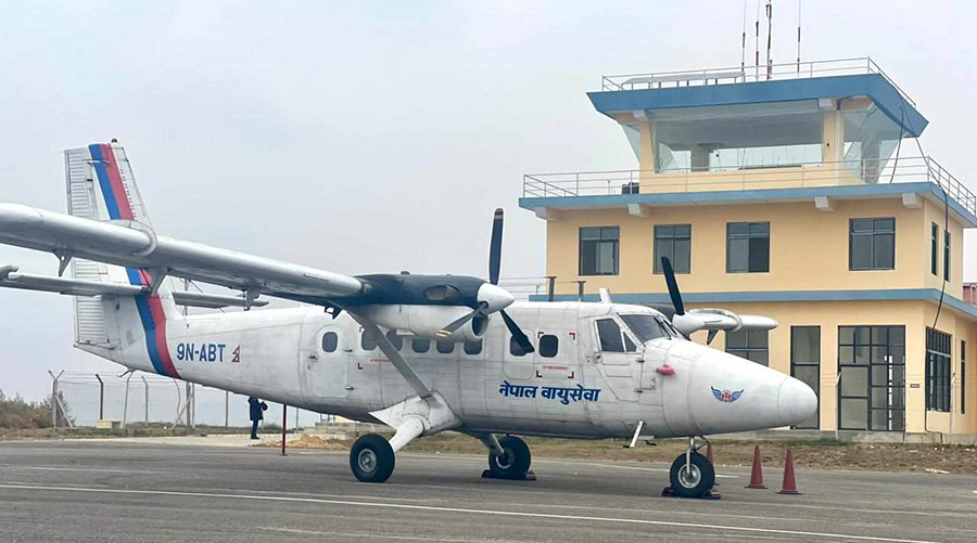 Nepal Airlines’ Twin Otter stuck at Gulmi’s Resunga Airport due to weather