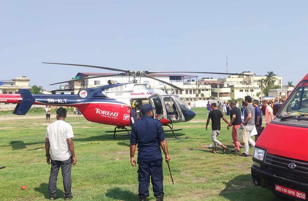 Sirohiya brought to Kathmandu by helicopter