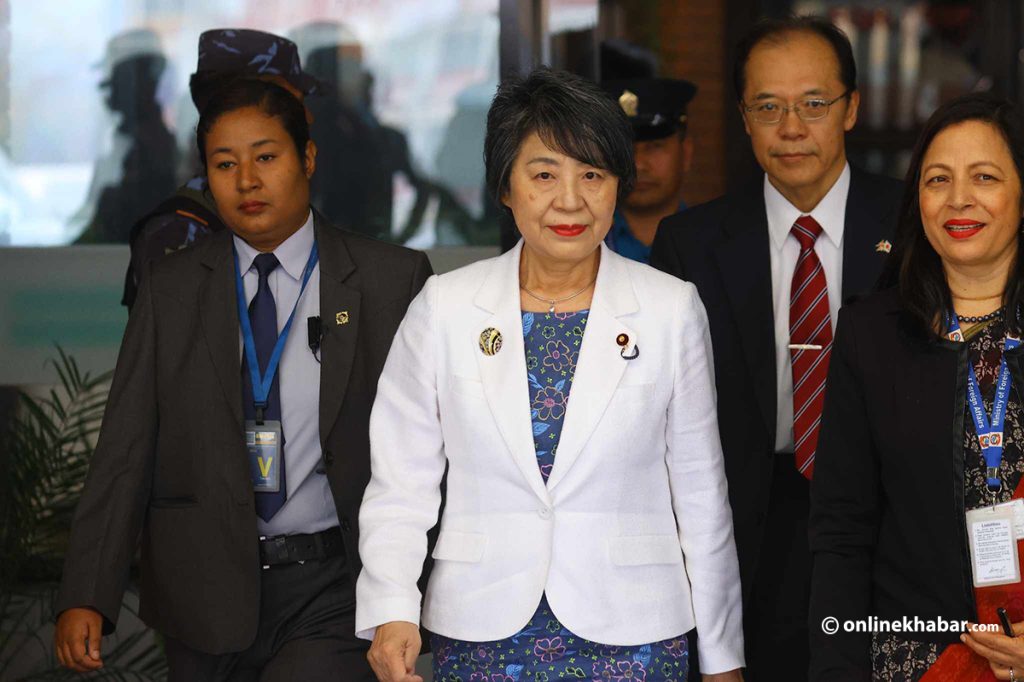 Japanese foreign minister Kamikawa Yoko arrives