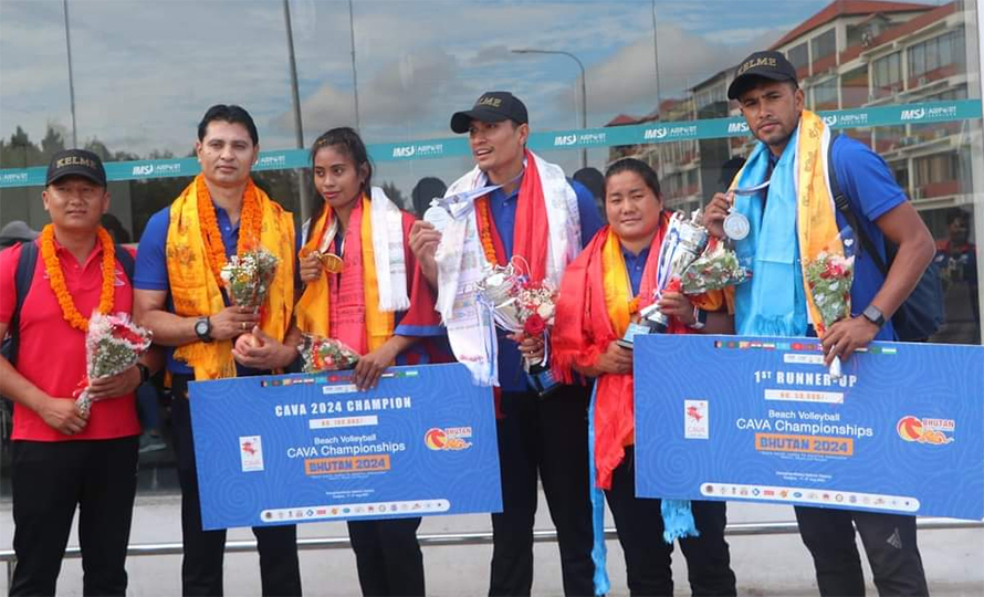 Nepali teams return with medals from CAVA Beach Volleyball Championship