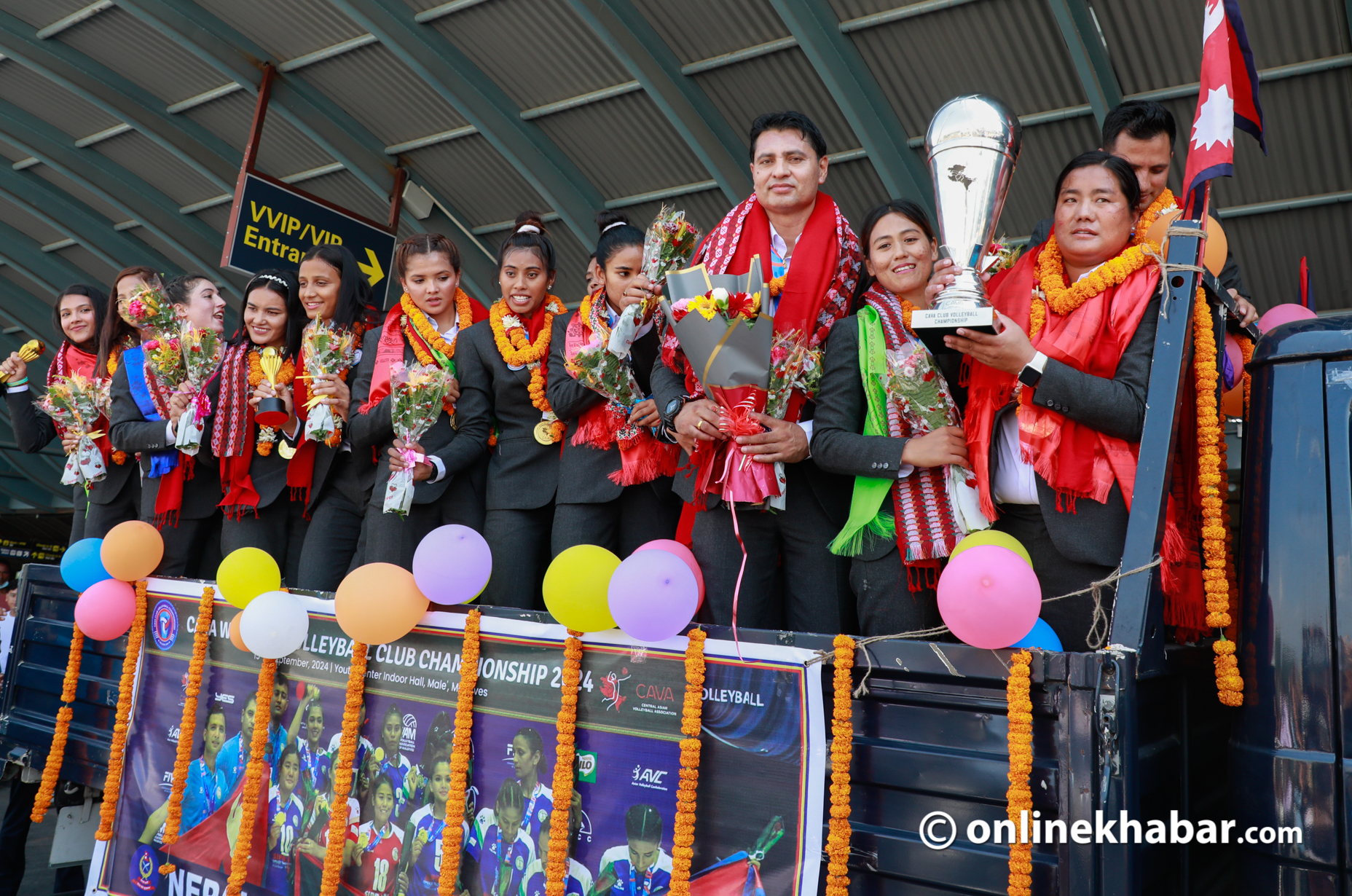 Nepal Police Club welcomed with honors after CAVA title victory