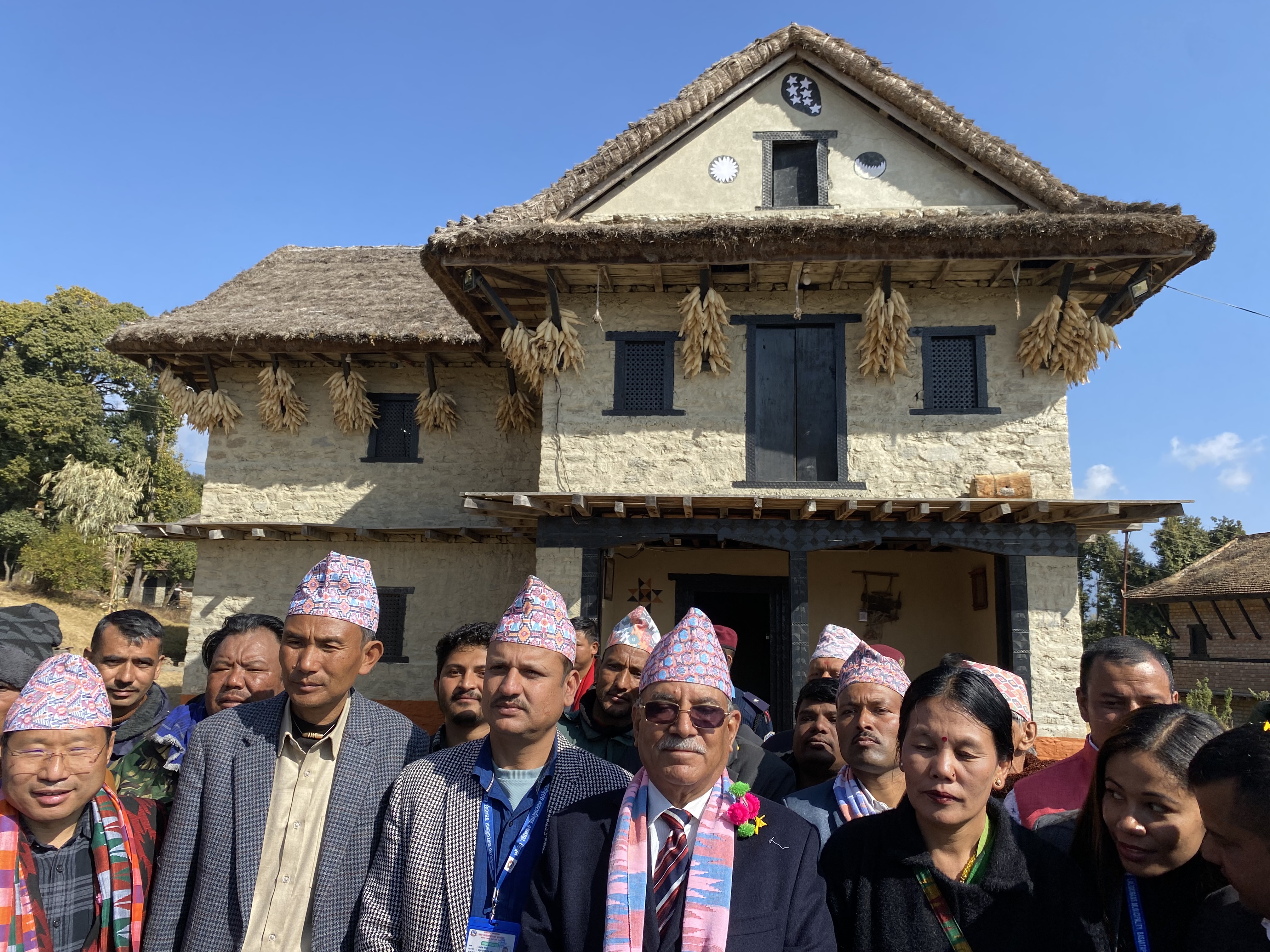 Former Prime Minister Pushpa Kamal Dahal visiting Cholung Park. Photos: Arjun Babu Mabuhang