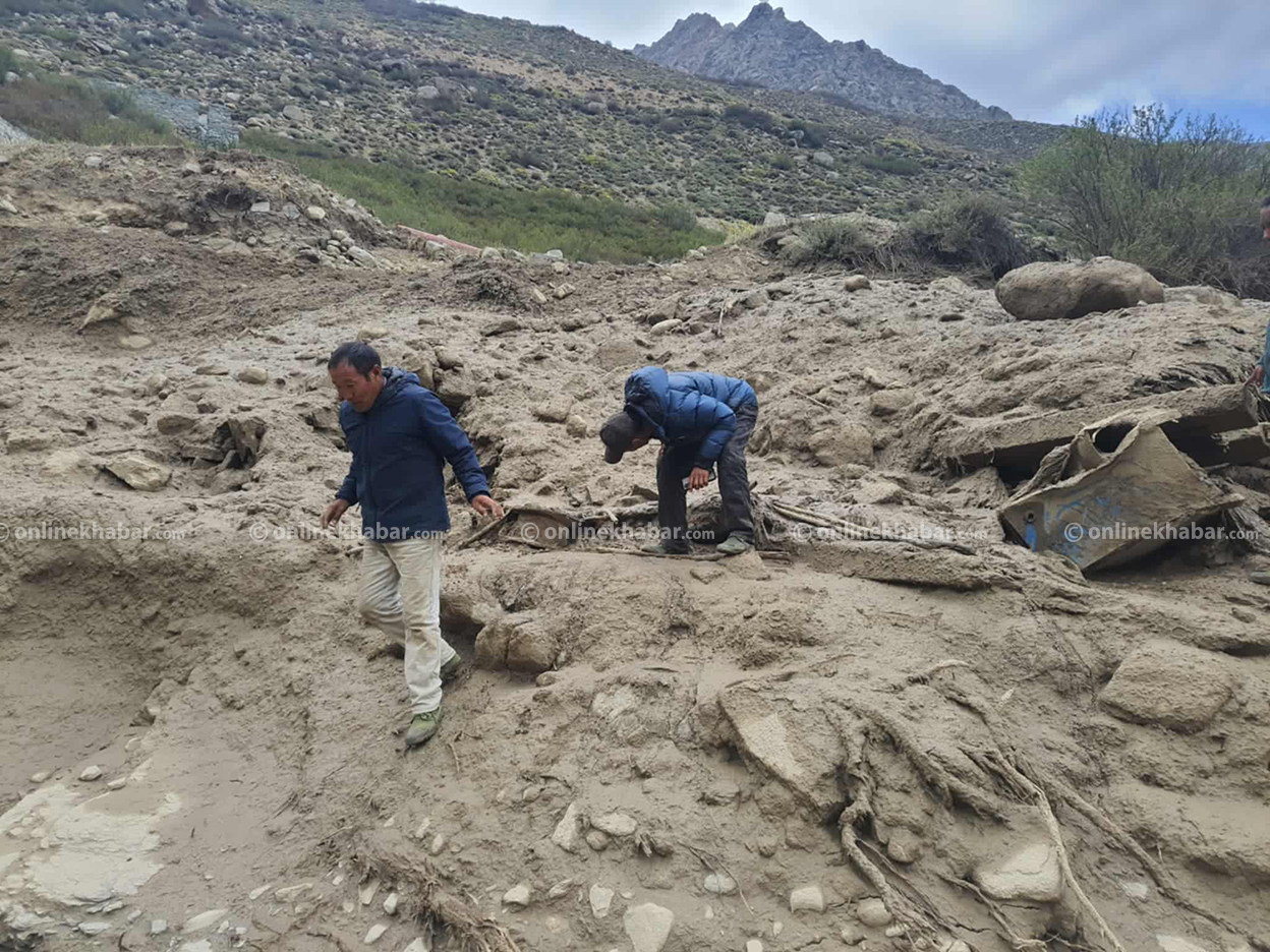 Landslide with mudflow damages hydropower plant in Humla, washes away irrigation canal and drinking water supply