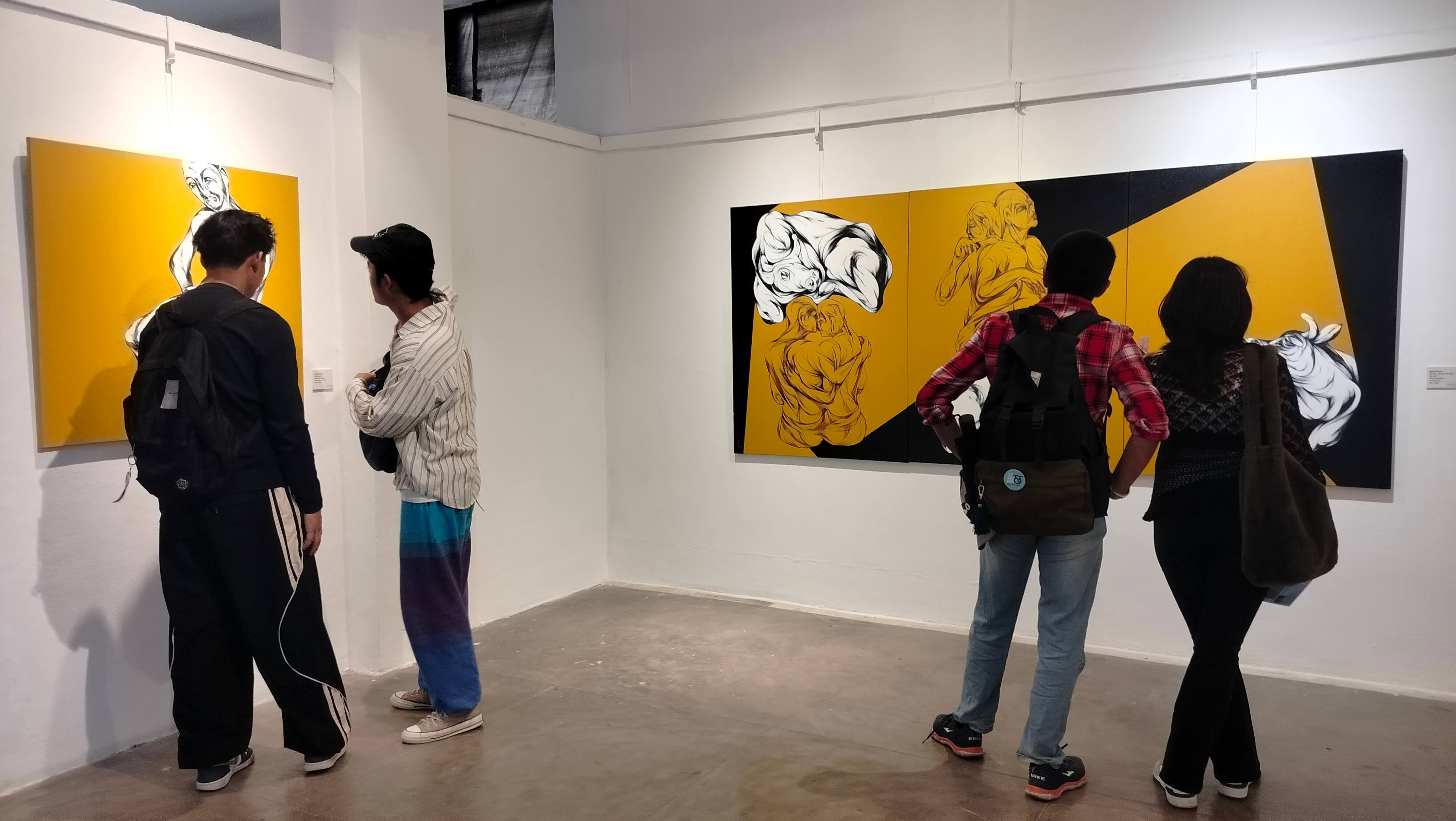 Visitors at the Sirjana 2025 at Nepal Art Council, Babermahal. Photos: Sangita Shrestha