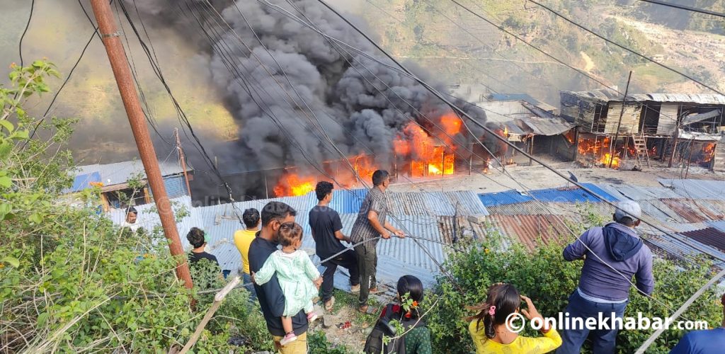Massive fire destroys over 40 shops in Bajura’s Bamka Bazaar (Photos)
