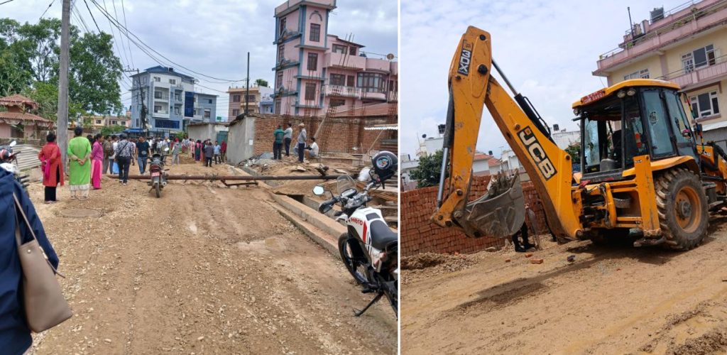 One dead after electric pole collapses during road repair in Lalitpur