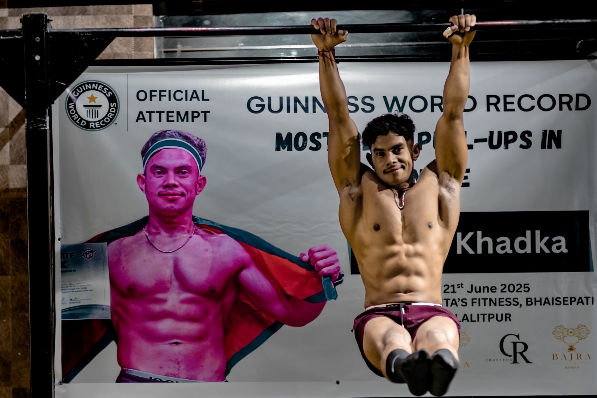 Sunil Khadka breaks 10-year-old Guinness World Record with 32 clap pull-ups