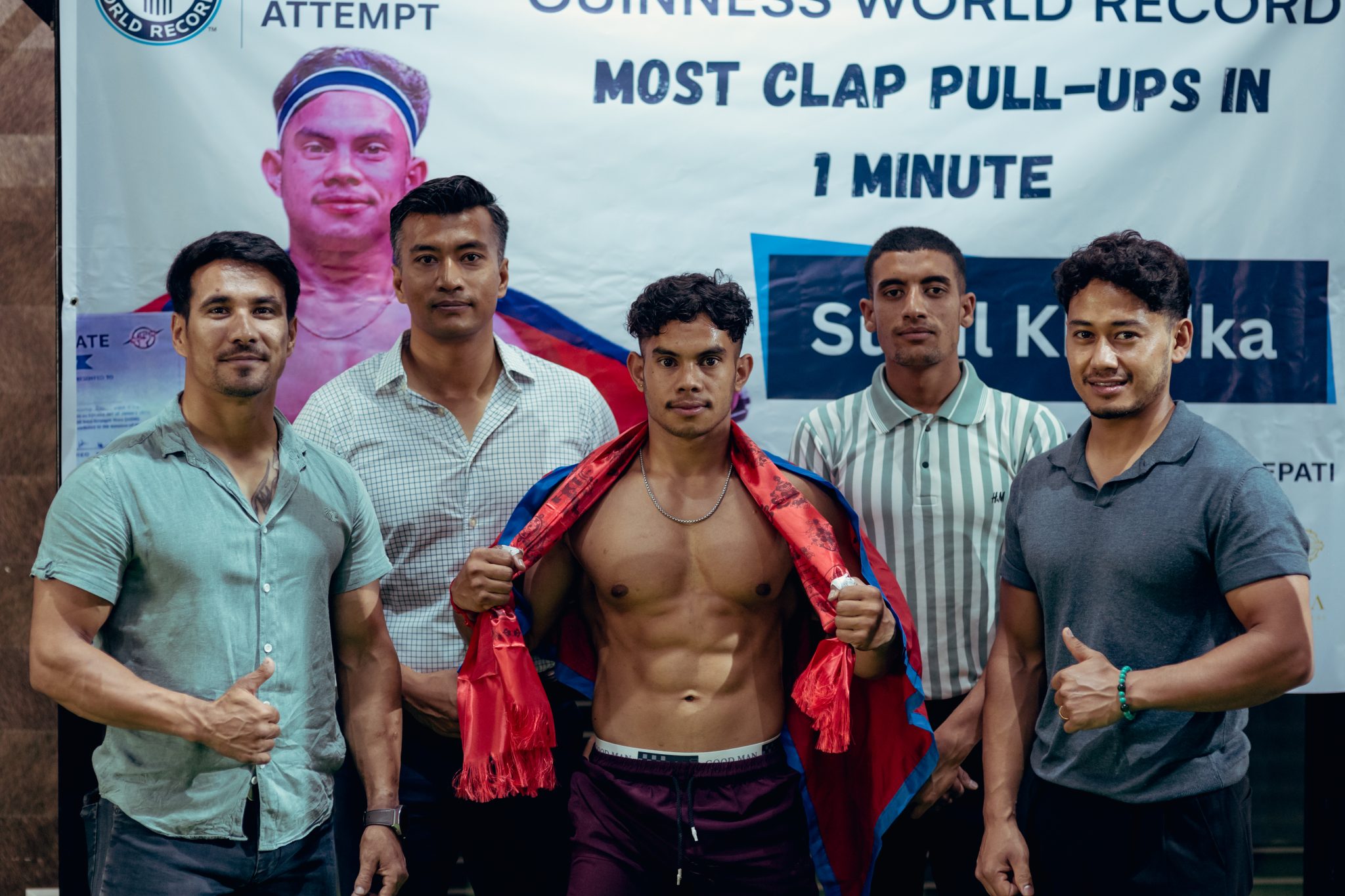 Nepali athlete Sunil Khadka sets new world record in callisthenics