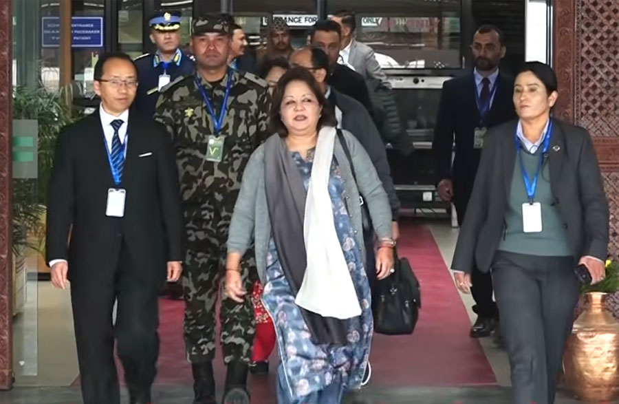 Foreign Minister Arzu Rana Deuba departs for Italy to attend FAO conference