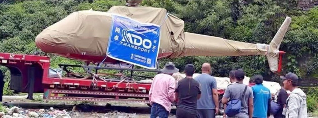 Helicopter imported through Tatopani border for the first time