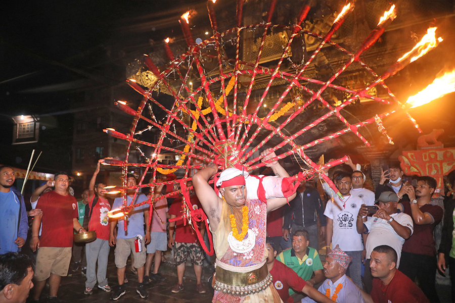 Tongue-piercing festival being observed in Madhyapur Thimi