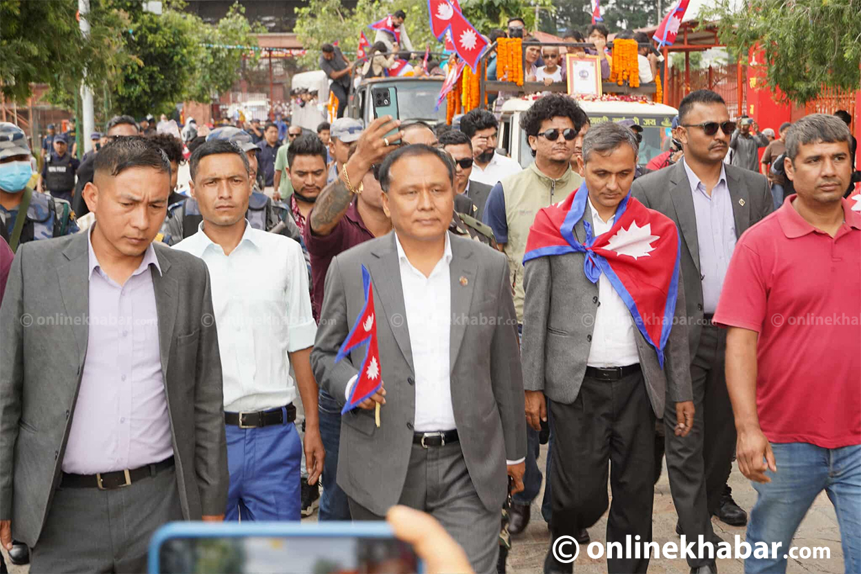 Kulman Ghising and Om Prakash Aryal join Gen Z funeral procession (Photos)
