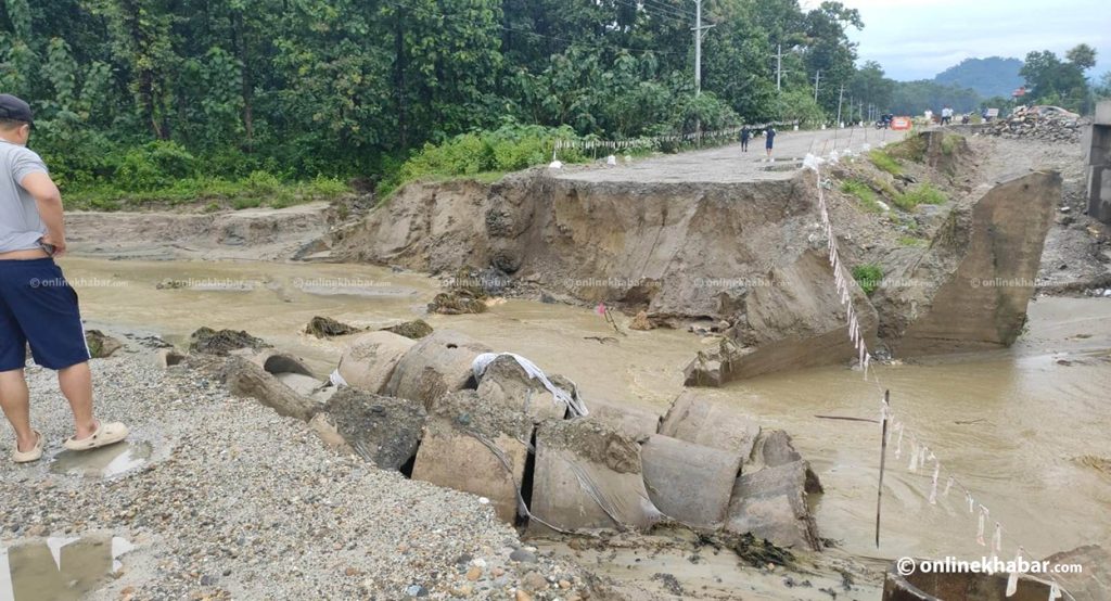 Floods block Maidhar–Dudhe section of Asian Highway in Jhapa