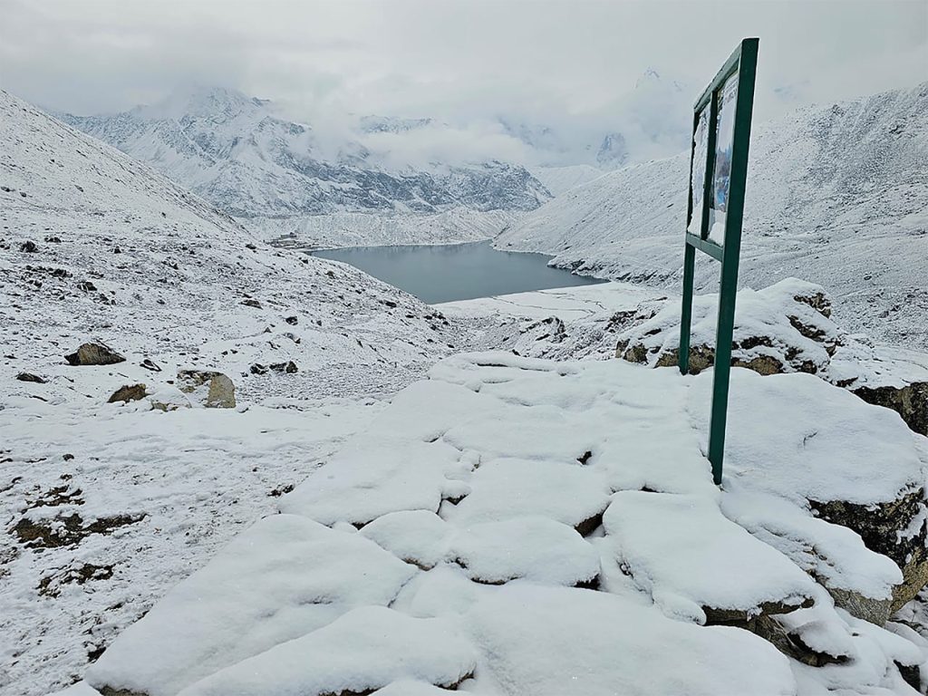 Unusual snowfall in Khumbu in first week of October