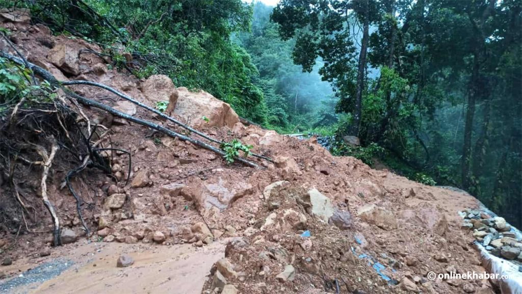 Floods and landslides obstruct roads at 19 locations in Koshi and Bagmati Provinces