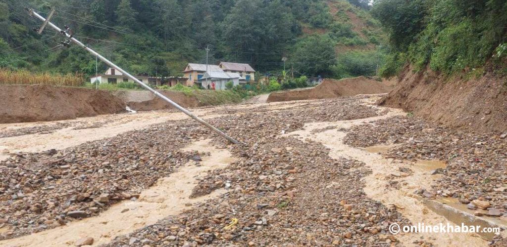 Floods and landslides disrupt roads and power supply in Kavrepalanchok