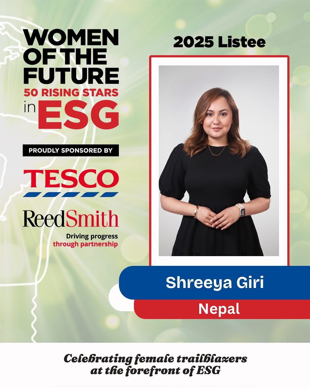 Shreeya Giri named among Women of Future 50 Rising Stars in ESG