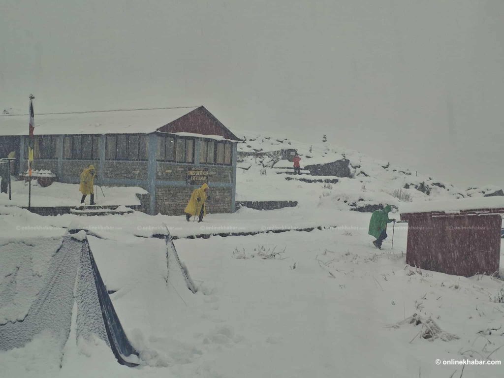 Annapurna Base Camp sees first major snowfall of the season (Photos)
