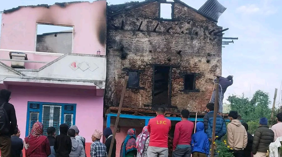 Fire incidents in two locations of Gulmi destroy house and cowshed