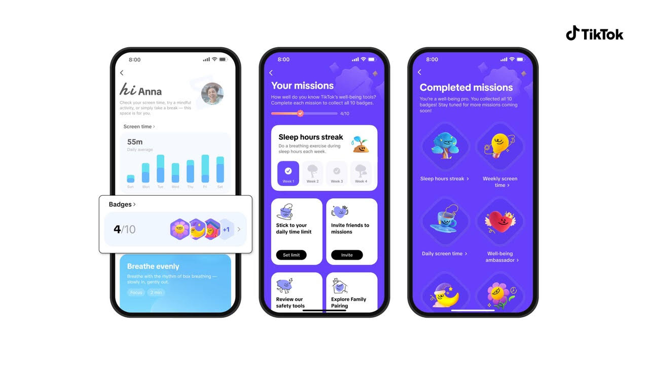 TikTok launches Time and Well-being features