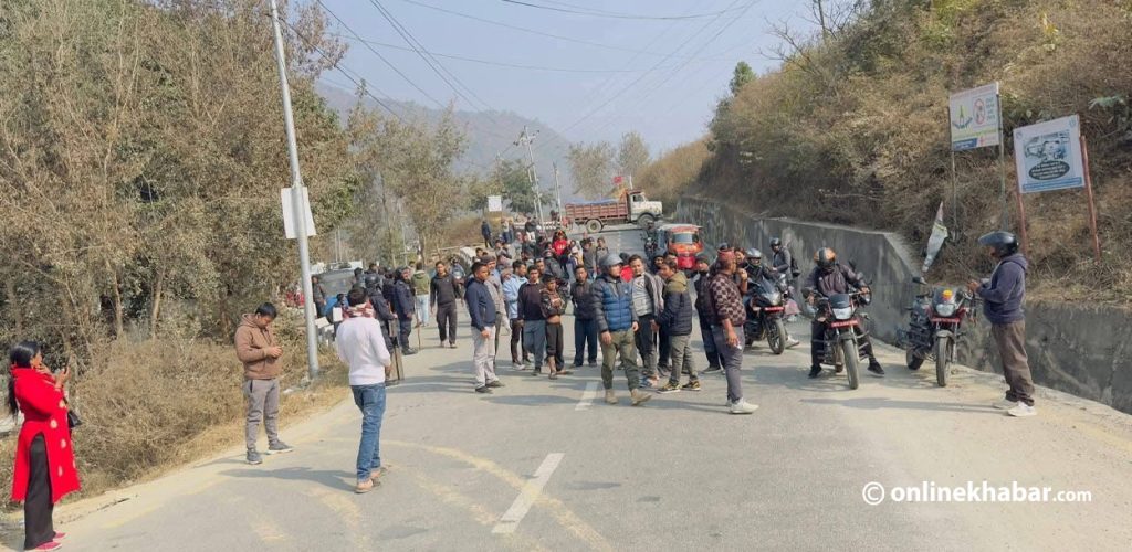 Families protest in Ramechhap after deadly bus accident