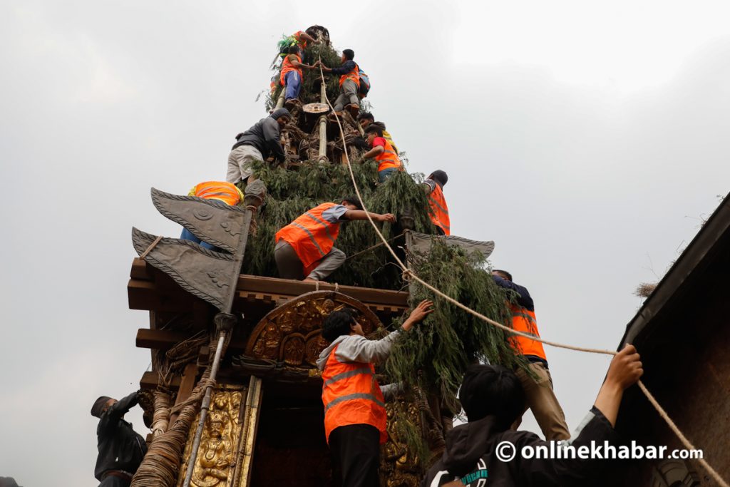 Chariot construction in full swing for Seto Machhindranath jatra