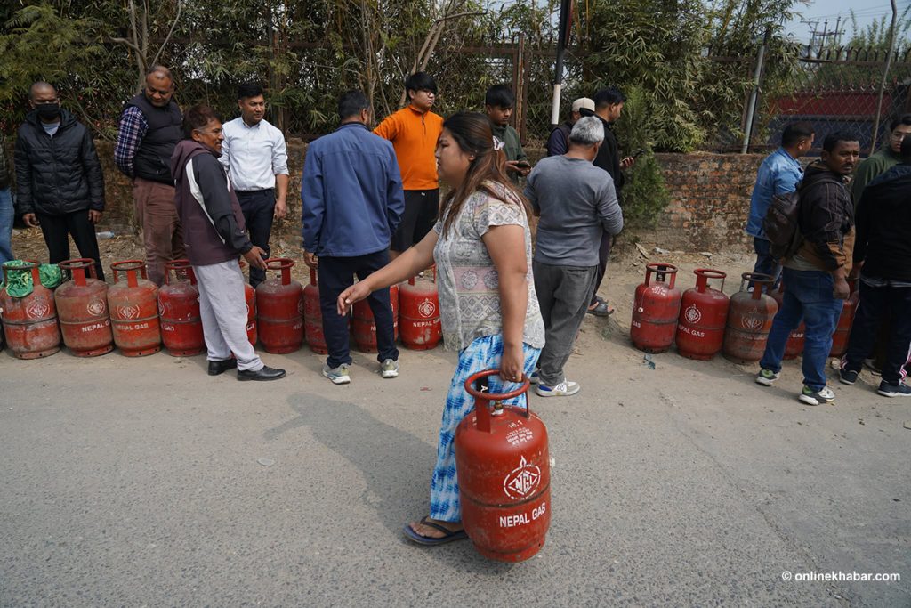 Long queues form in Kathmandu as cooking gas supply tightens (Photos)