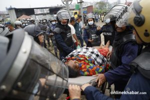 Kathmandu Metro resumes Manohara squatter demolition under heavy police guard after day of clashes