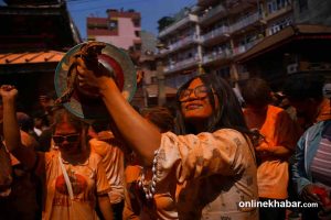 Madhyapur Thimi is vibrant with colours of Sindur Jatra (Photos)