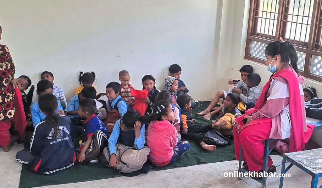 The government demolished their school. Students showed up anyway