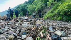 Mid-hill highway blocked by landslide in Eastern Rukum, passengers stranded