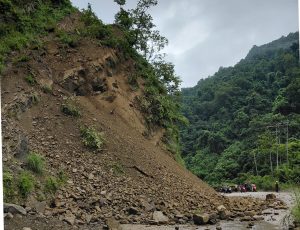Landslide blocks Siddhartha Highway