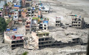 Trishuli Bazar in ruins after devastating flood