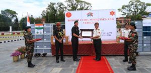 Indian Army Chief hands over medical supplies to Nepali Army