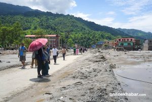 Prithvi Highway remains blocked as flood debris hampers traffic