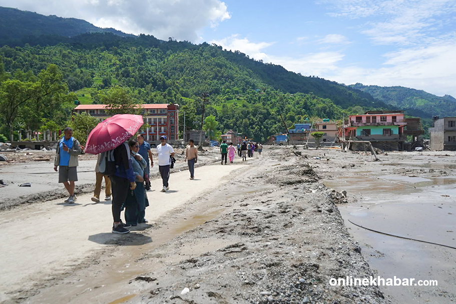 Prithvi Highway remains blocked as flood debris hampers traffic