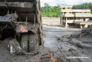 Rasuwa flood turns Devighat, Dhunge Bazaar into ruins