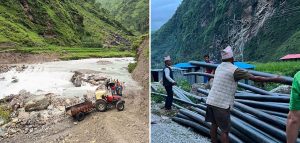 Irrigation being restored via pipes in Jajarkot after flood destroys canal